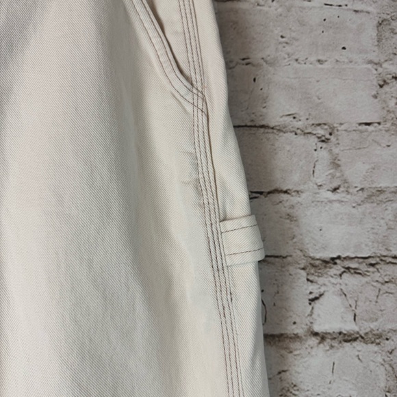 TNA Aritzia Women's Size 8 Greenwich Pant Carpenter Jeans White Tan Stitch READ - Picture 5 of 14